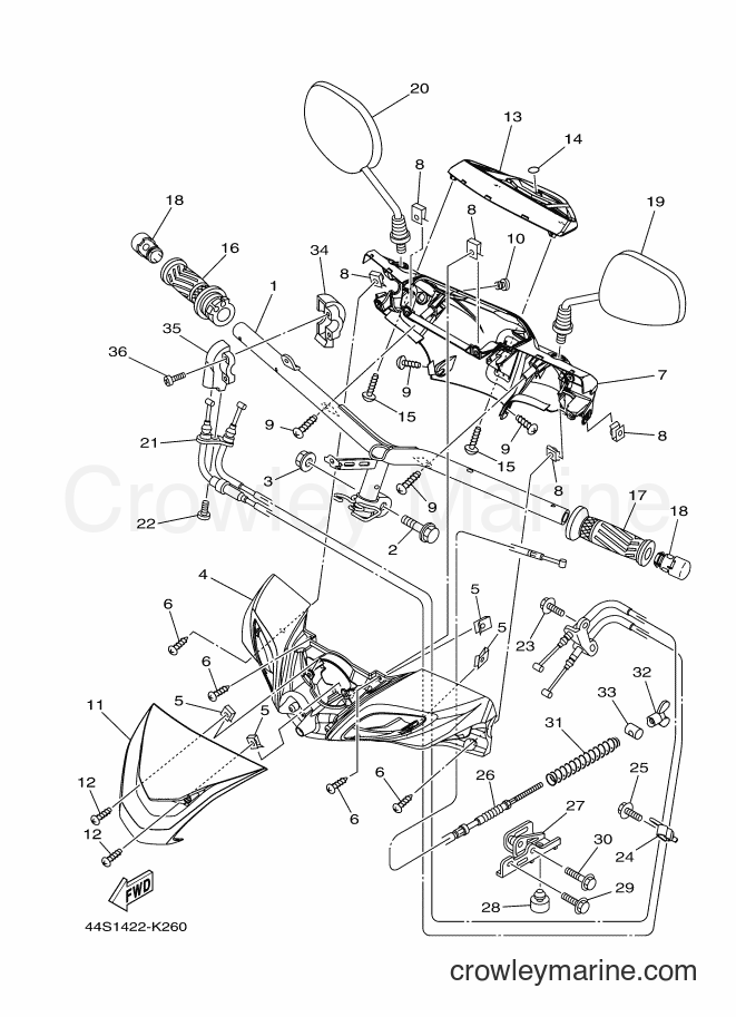 Yamaha Motors AL125C (44S2) [010] - STEERING HANDLE & CABLE