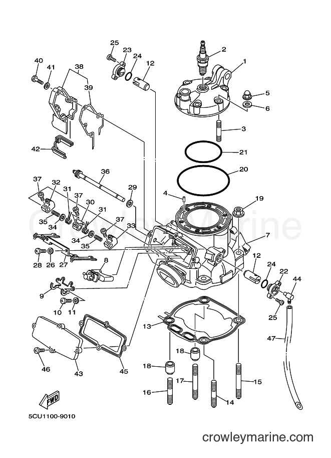 2000 Dirt Bike YZ250 - YZ250 (5HC2) [020] - CYLINDER HEAD