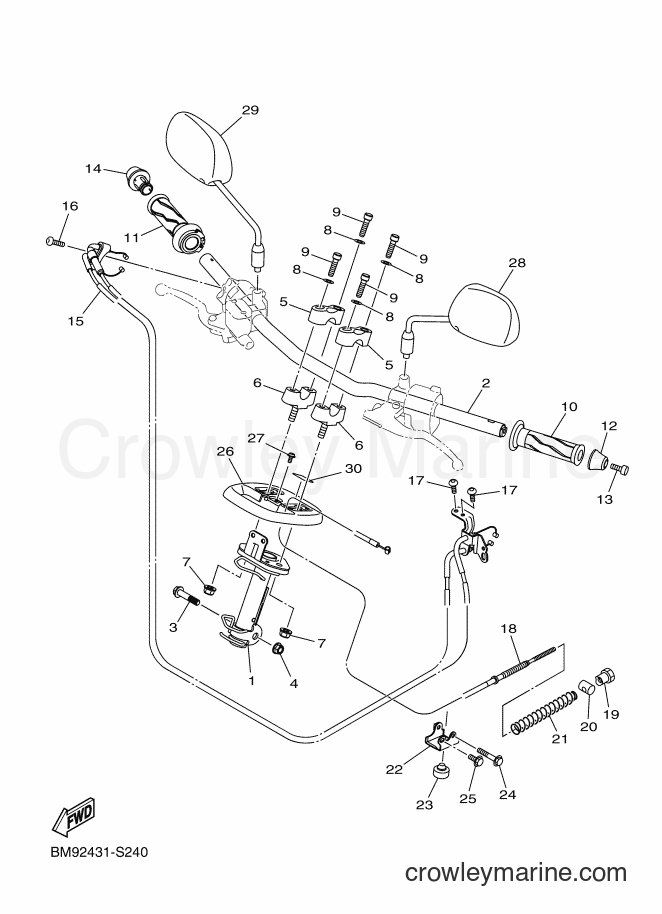 2018 Street Bike LTV125 - LTV125 (BM94) [010] - STEERING HANDLE & CABLE