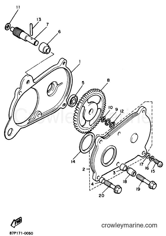 1992 Snowmobile BR250 - BR250 (89B1) [020] - PUMP DRIVE GEAR