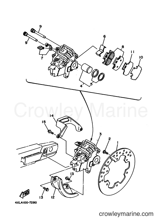 Yamaha Motors YZ125 (4XM1) [050] - REAR BRAKE CALIPER