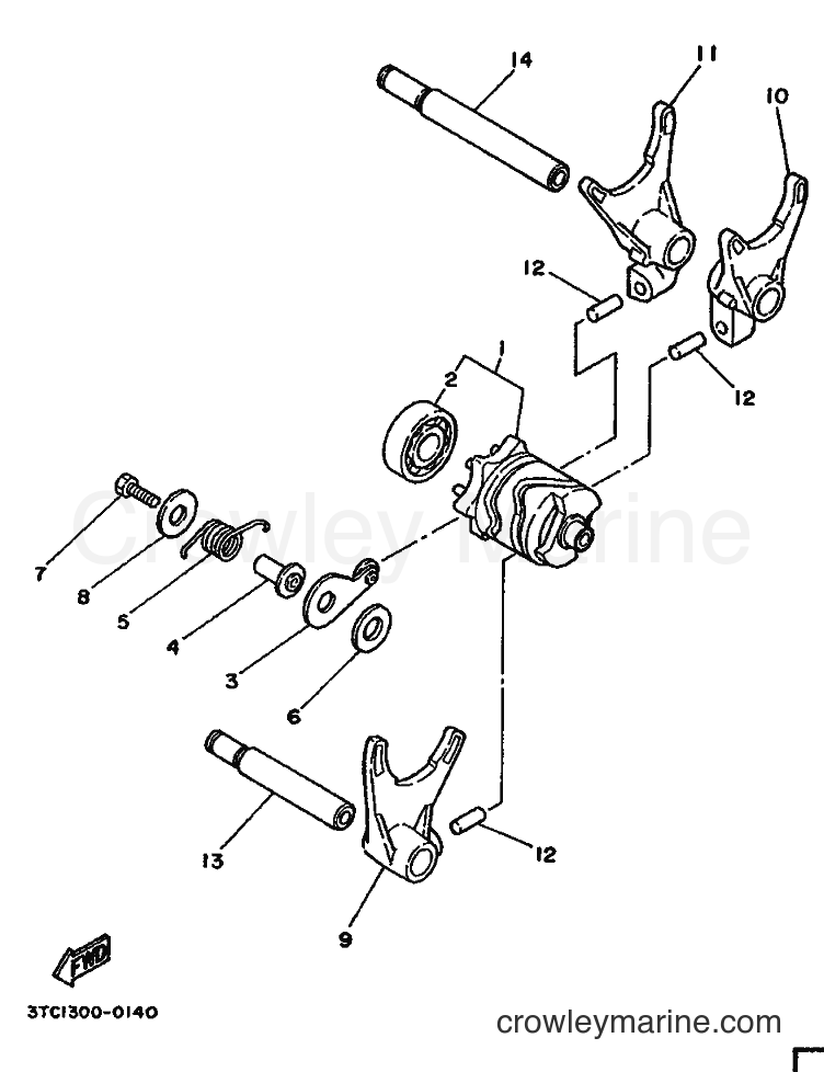 1990 Street Bike TZ250A - TZ250A (3TC1) [020] - SHIFT CAM & FORK