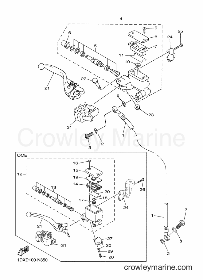 2014 Dirt Bike WR450F - WR450F (1DXD) [010] - FRONT MASTER CYLINDER