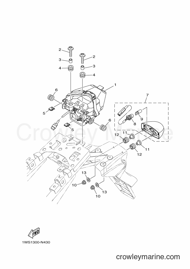 2014 Street Bike MT07 - MT07 (1WS2) [010] - TAILLIGHT