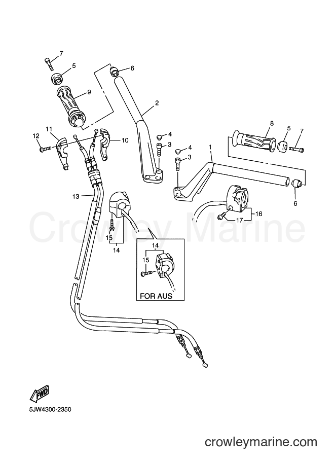 2002 Sport Bike FJR1300 - FJR1300 (5JW4) [030] - STEERING HANDLE & CABLE