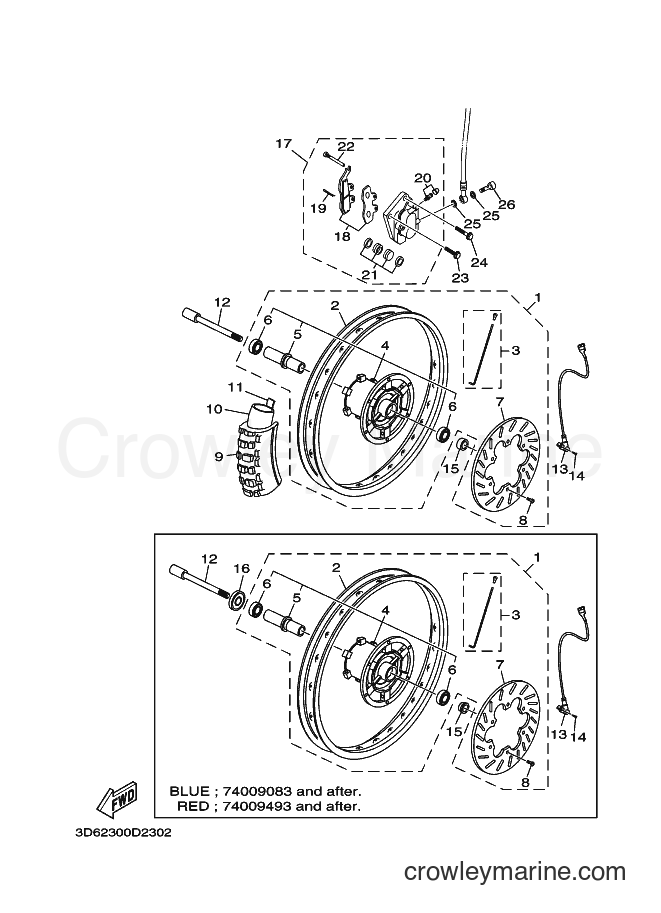 2005 Dirt Bike XT125X - XT125X (3D62) [010] - FRONT WHEEL & BRAKE SYSTEM