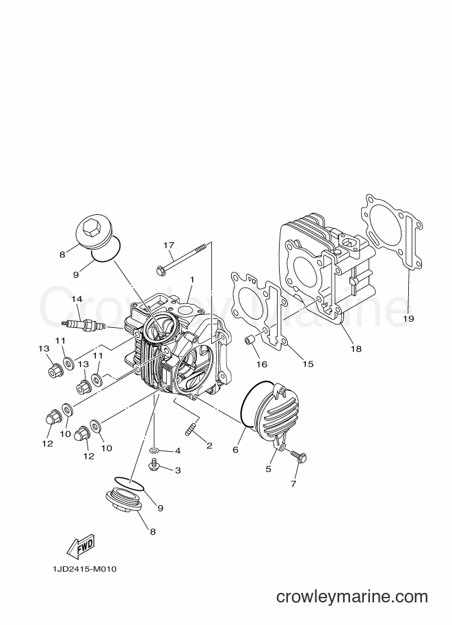 2016 Scooter T115C-5 - T115C-5 (BP41) [010] - CYLINDER HEAD