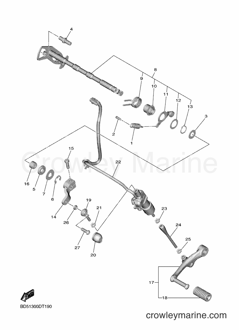 Yamaha Motors MXT850 (BD51) [050] - SHIFT SHAFT