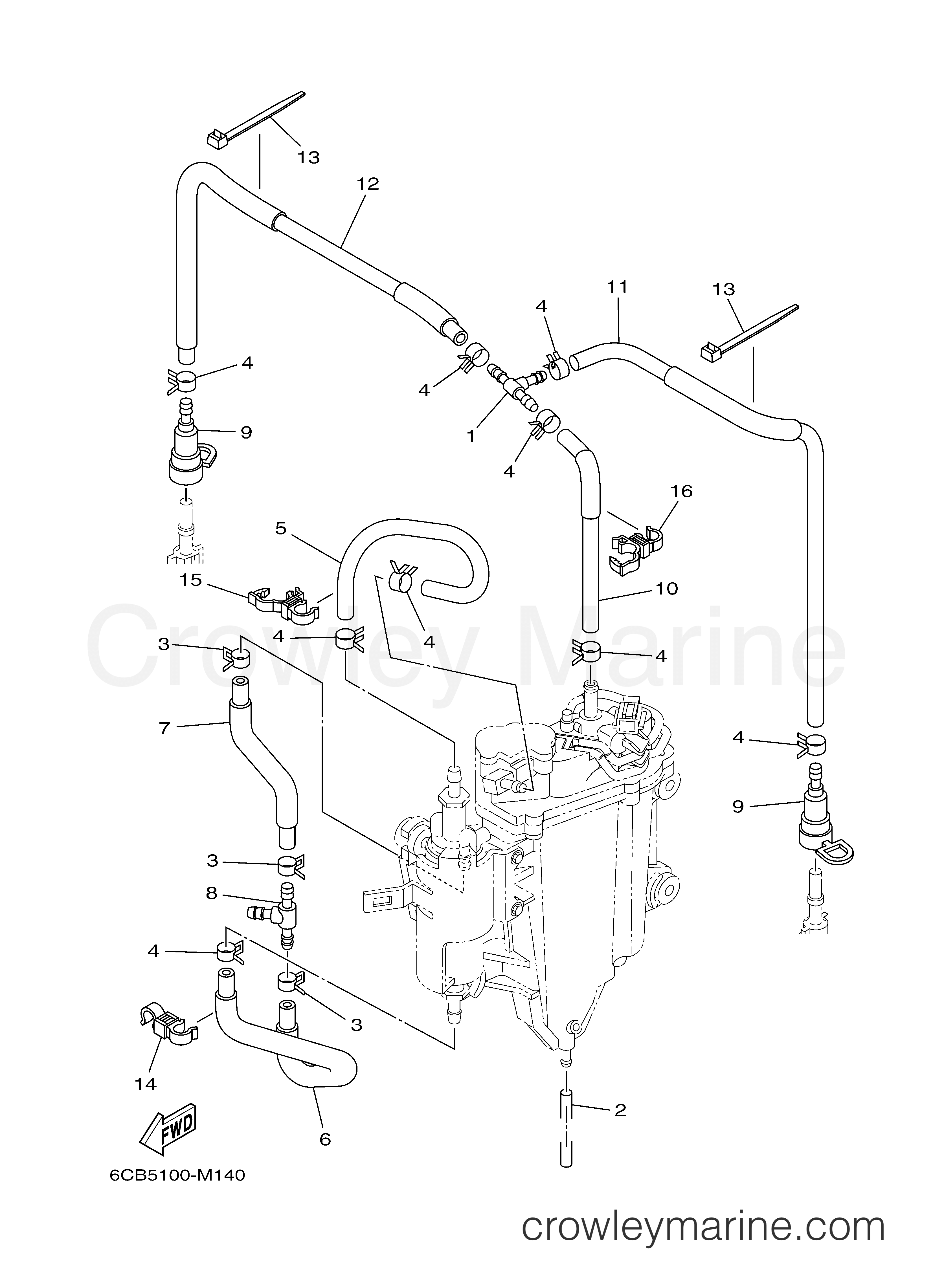 Yamaha Motors F250XCA - FUEL INJECTION PUMP 2