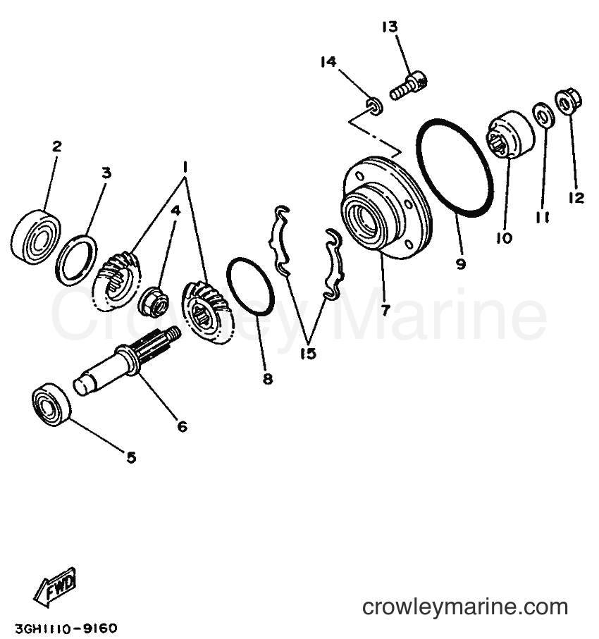 1989 ATV YFU1 - YFU1 (3JN2) [010] - MIDDLE DRIVE GEAR