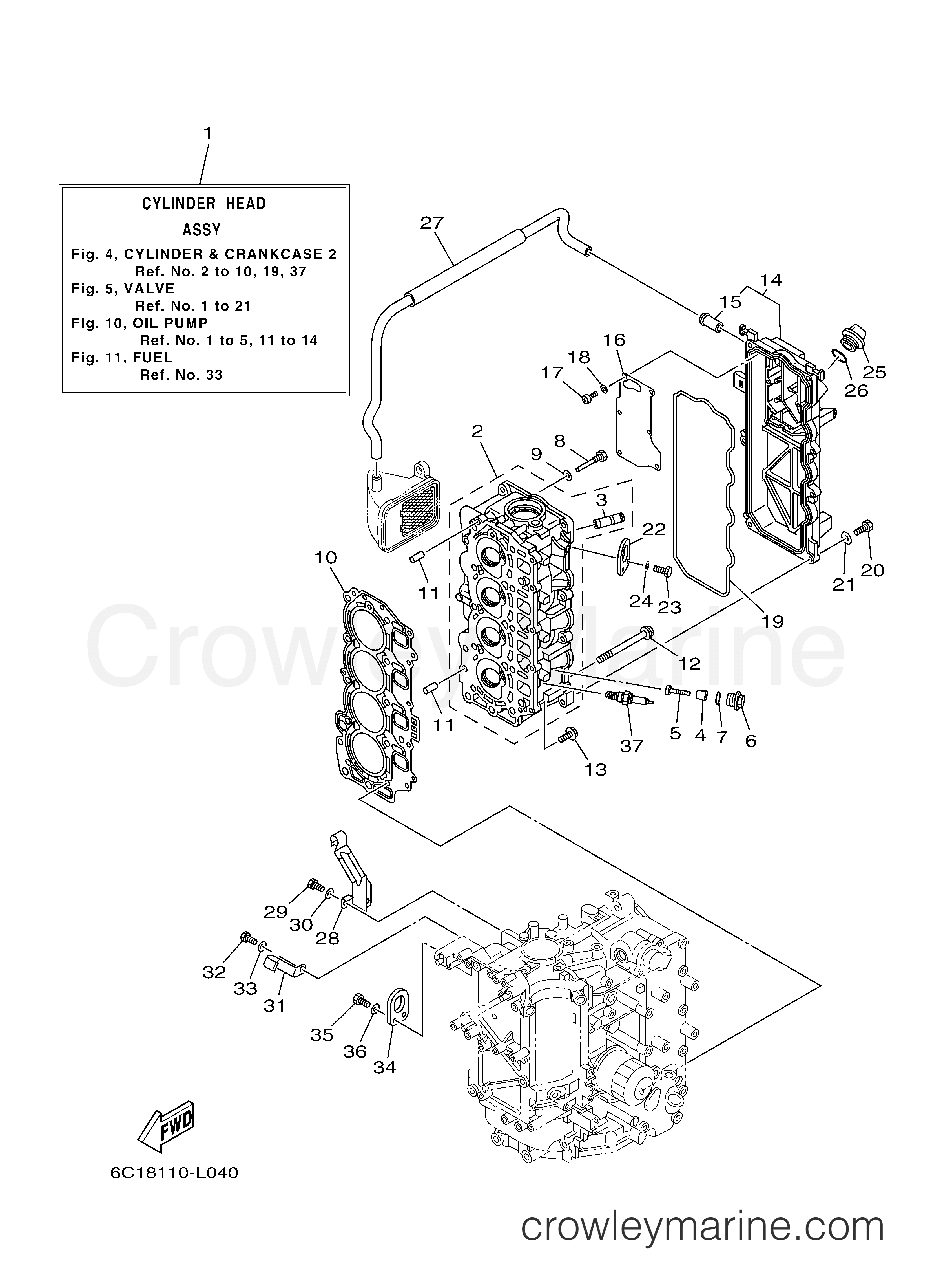 Yamaha Motors F60TLR - CYLINDER CRANKCASE 2