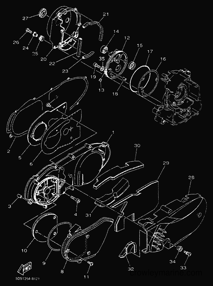 2000 Scooter YP125E - YP125E (5DSK) [010] - CRANKCASE COVER 1