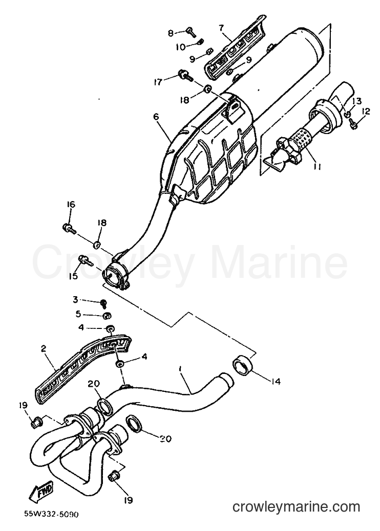 Yamaha Motors XT500L (55A) [999] - EXHAUST