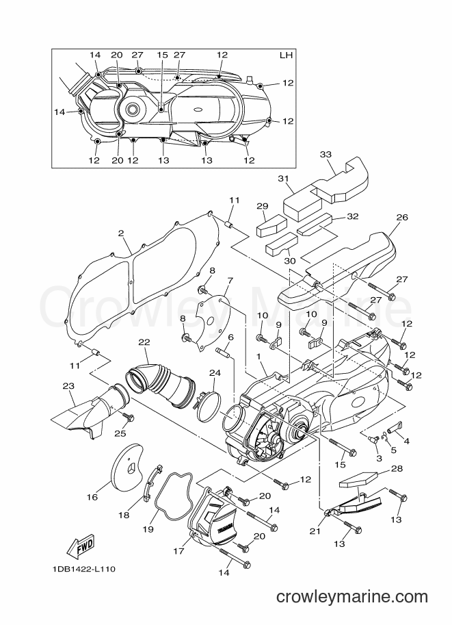 2012 Scooter AT125FC - AT125FC (1DC1) [010] - CRANKCASE COVER 1