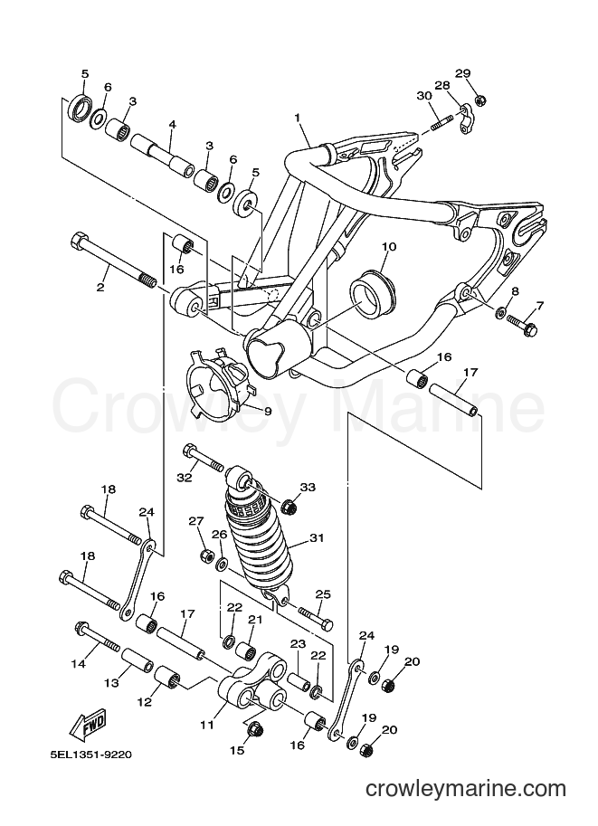 Yamaha Motors XVS1100 (5PBB) [080] - REAR ARM & SUSPENSION