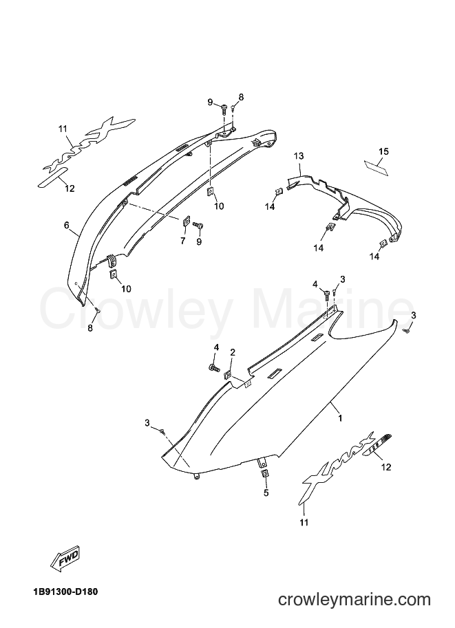 2007 Scooter YP125R - YP125R (1B93) [030] - SIDE COVER