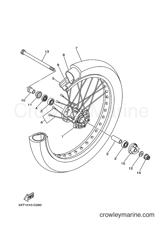 2005 Dirt Bike XG250 - XG250 (4D62) [010] - FRONT WHEEL