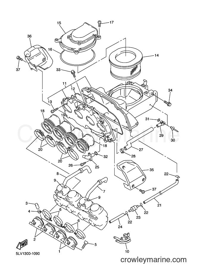 2002 Street Bike FZS1000 - FZS1000 (5LV8) [050] - INTAKE