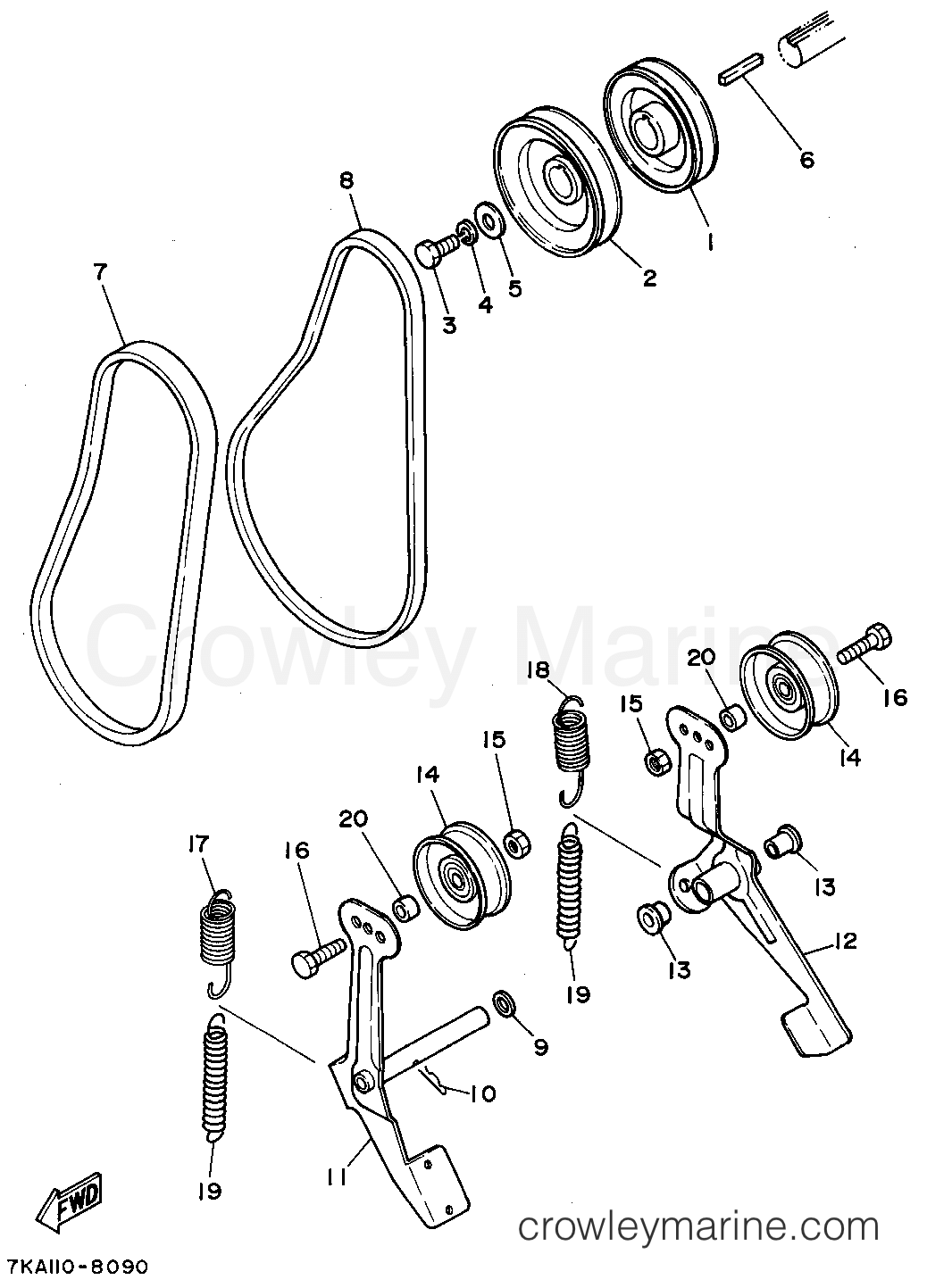 1994 Generator 624 - YS624TEC - V BELT - PULLEY