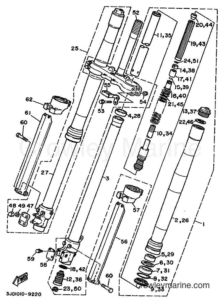 1989 Dirt Bike YZ125 - YZ125 (3JD1) [999] - FRONT FORK