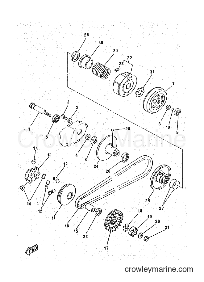 1998 Scooter CY50R - CY50R (3WG7) [999] - CLUTCH