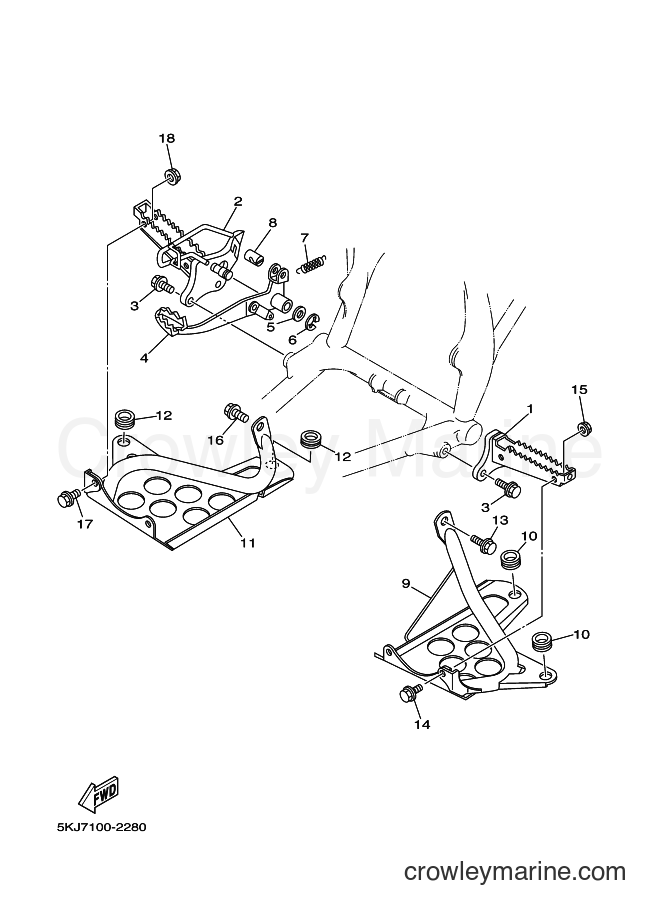 2002 ATV YFS200 - YFS200 (5KJ8) [010] - STAND & FOOTREST
