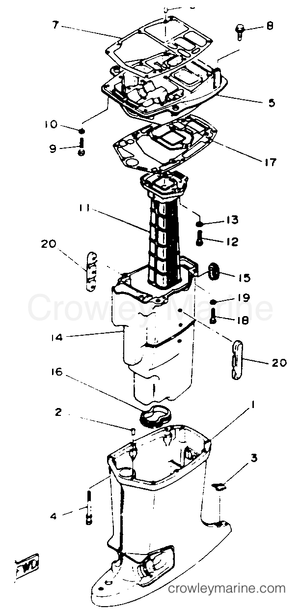 Yamaha Motors 70TLRR - UPPER CASING