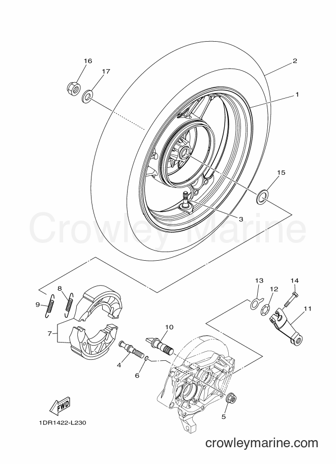 2014 Scooter XC115S - XC115S (2EP1) [060] - REAR WHEEL FOR CAST WHEEL