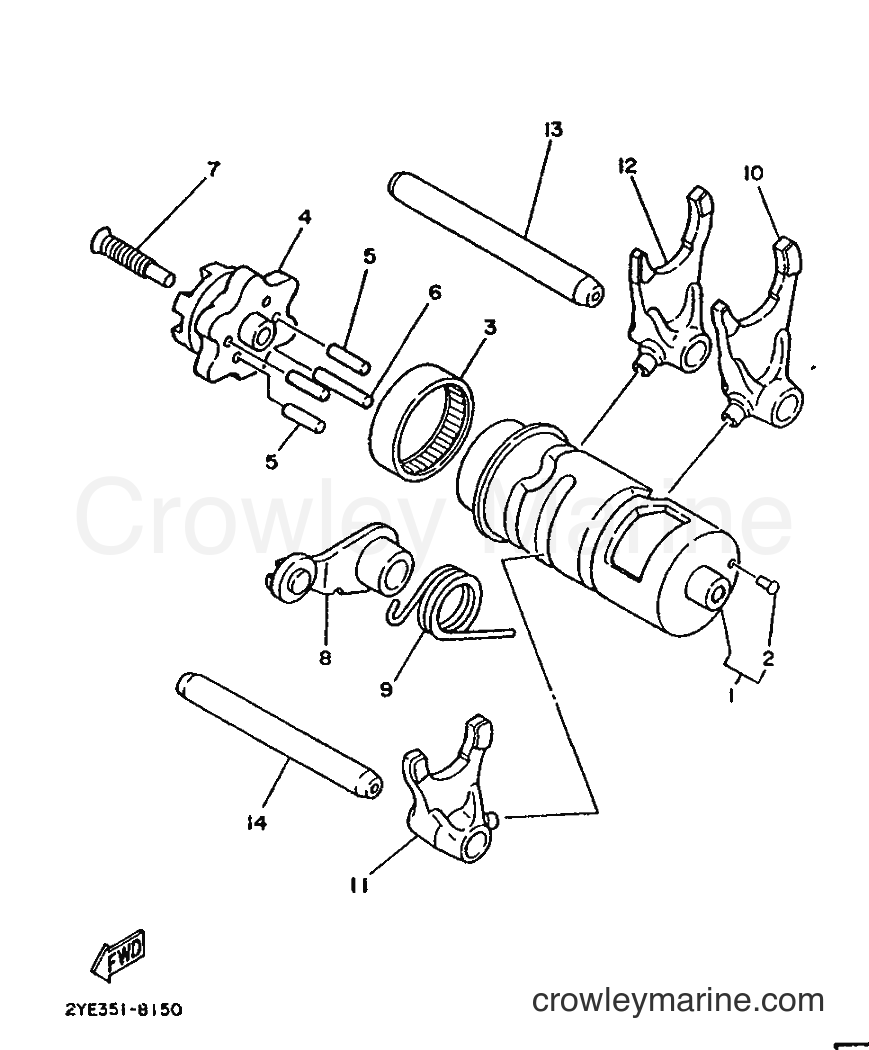 1988 Dirt Bike XT125 - XT125 (2YE1) [99A] - SHIFT CAM & FORK