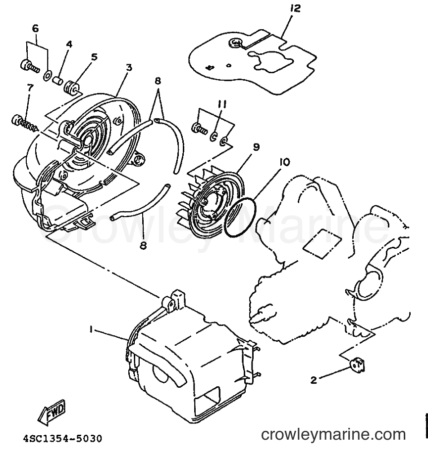 1995 Scooter YA50Z - YA50Z (4SC1) [999] - AIR SHROUD & FAN