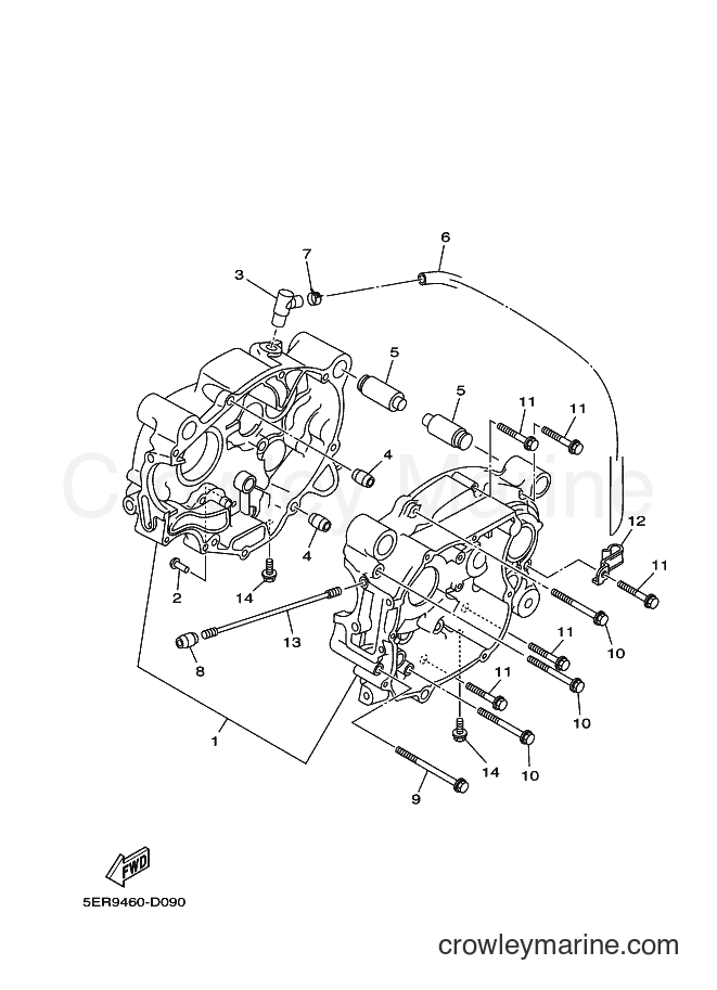 Yamaha Motors T105E (5ER8) [010] - CRANKCASE
