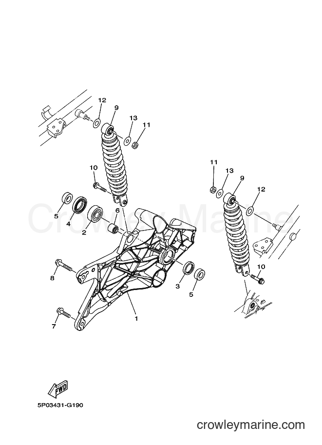 2009 Scooter AT135 - AT135 (5P14) [010] - REAR ARM & SUSPENSION