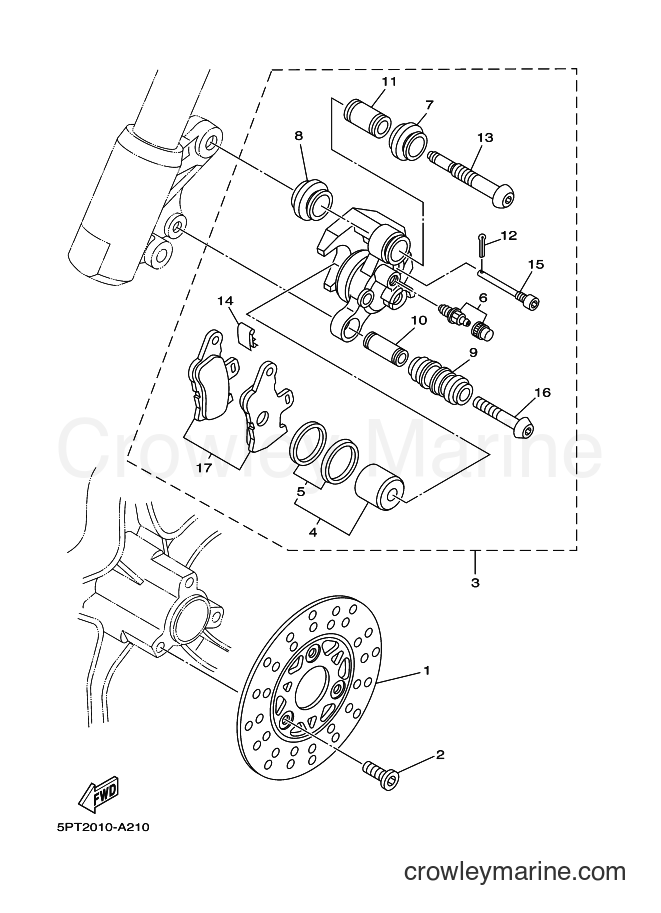 2001 Scooter CV50ZR - CV50ZR (5PT1) [010] - フロントブレーキキヤリパ