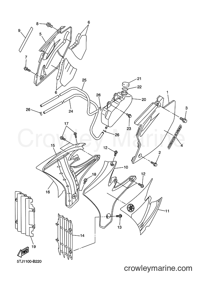 2003 Dirt Bike WR250F - WR250F (5UM2) [020] - SIDE COVER