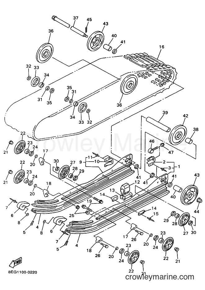 2000 Snowmobile PZ500LT - PZ500LT (8EG1) [020] - TRACK SUSPENSION 1