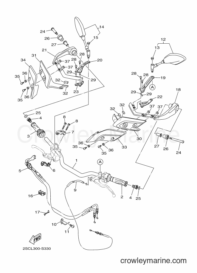 2017 Street Bike MT09TRA - MT09TRA (2SCL) [060] - STEERING HANDLE & CABLE