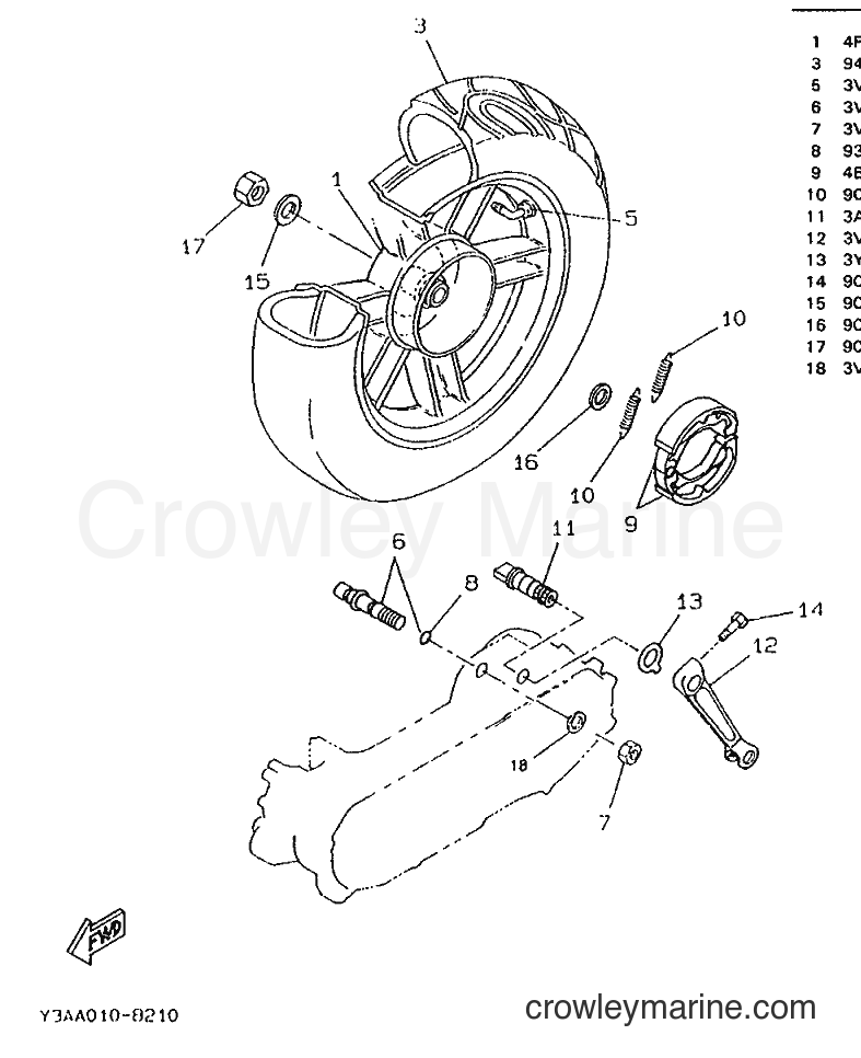 1996 Scooter CW50 - CW50 (4VV3) [999] - REAR WHEEL