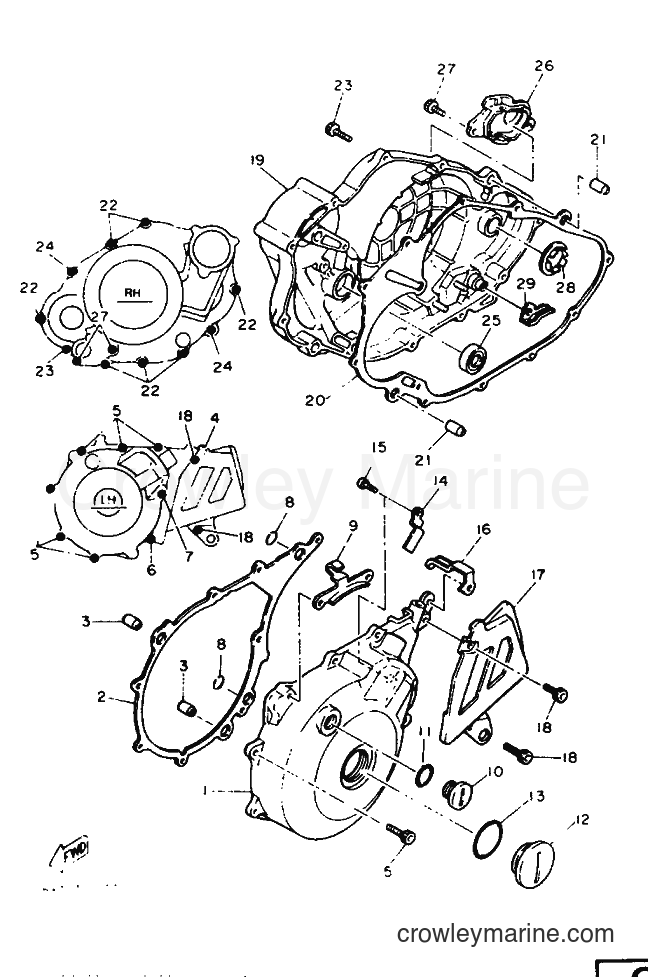 1987 Dirt Bike XT600 - XT600 (2KF) [999] - CRANKCASE COVER 1