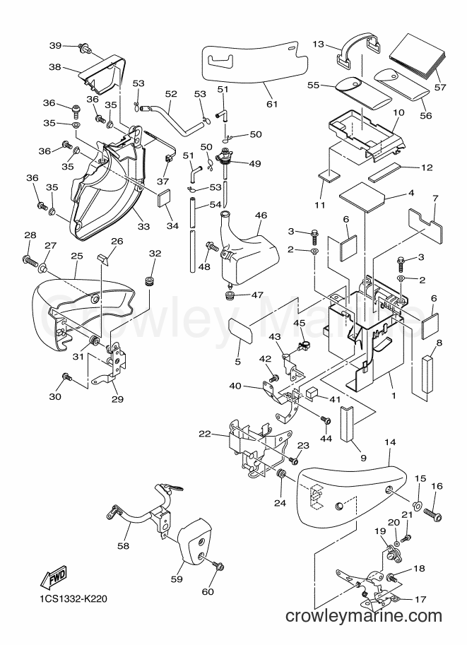 Yamaha Motors XVS1300A (1CS8) [040] - SIDE COVER