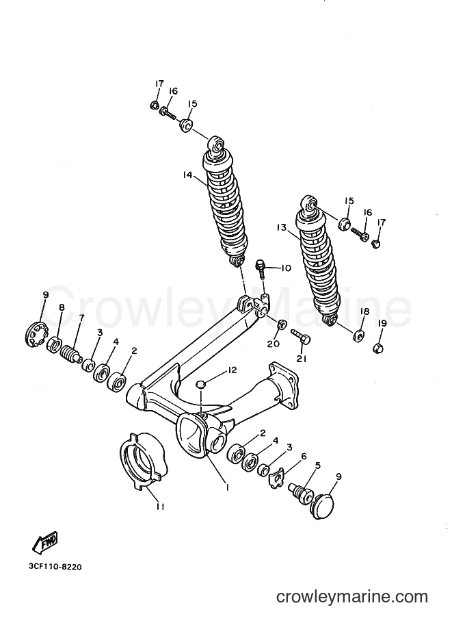 1992 Cruiser XV1100 - XV1100 (3LP5) [999] - REAR ARM & SUSPENSION