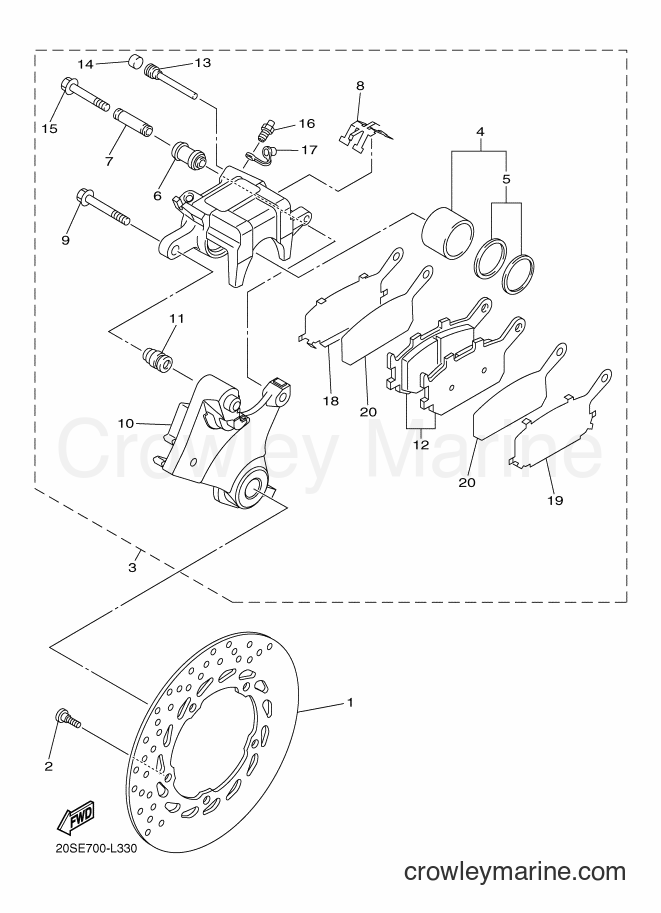 Yamaha Motors XJ6F (36PR) [010] - REAR BRAKE CALIPER