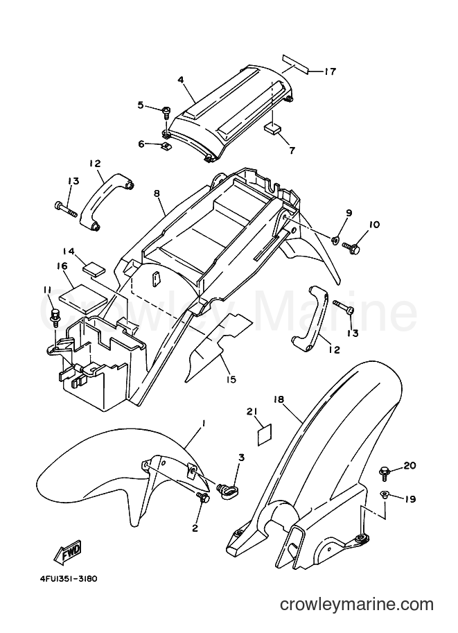 1996 Dirt Bike TDR125 - TDR125 (4GW4) [020] - FENDER
