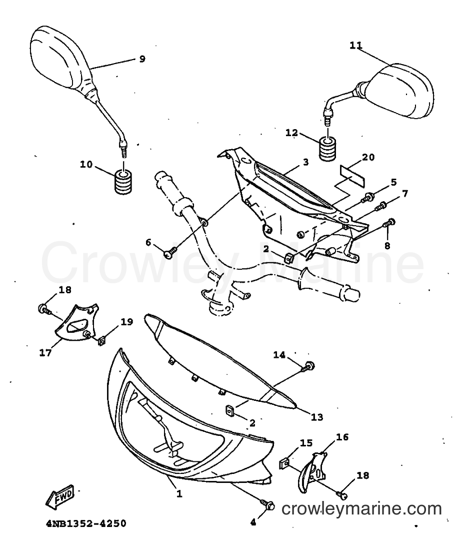 1998 Scooter XC125T - XC125T (4KY7) [010] - COWLING 1