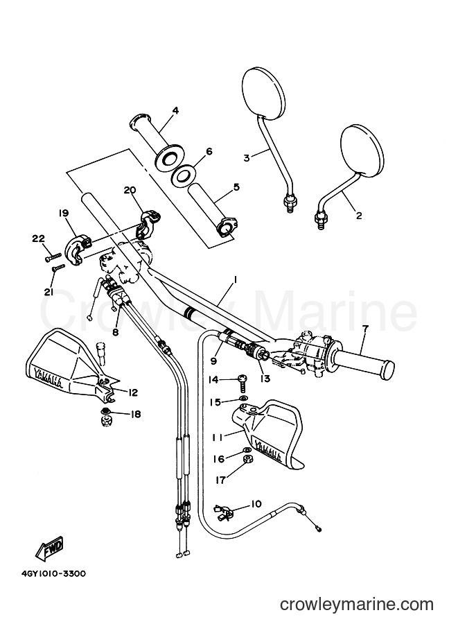 2002 Dirt Bike TT250R - TT250R (4PX8) [010] - STEERING HANDLE & CABLE