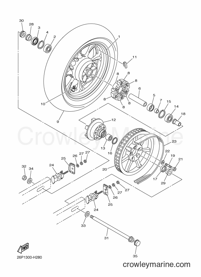 Yamaha Motors XVS950A (26P4) [050] - REAR WHEEL