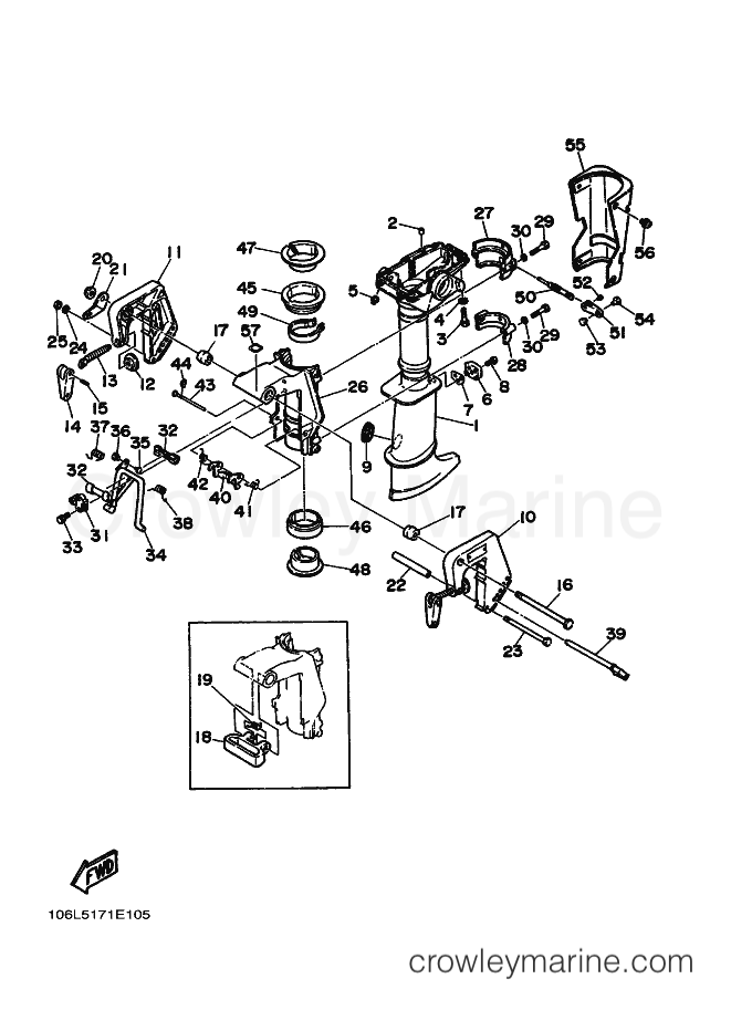 Yamaha Motors 3MSH (6L50) [010] - UPPER CASING & BRACKET