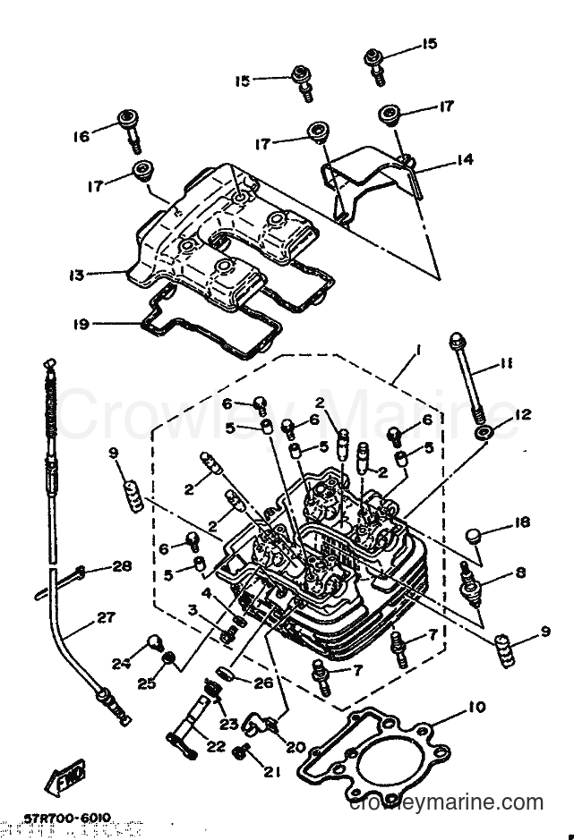 1987 Dirt Bike XT250T - XT250T (1EU0) [010] - CYLINDER HEAD