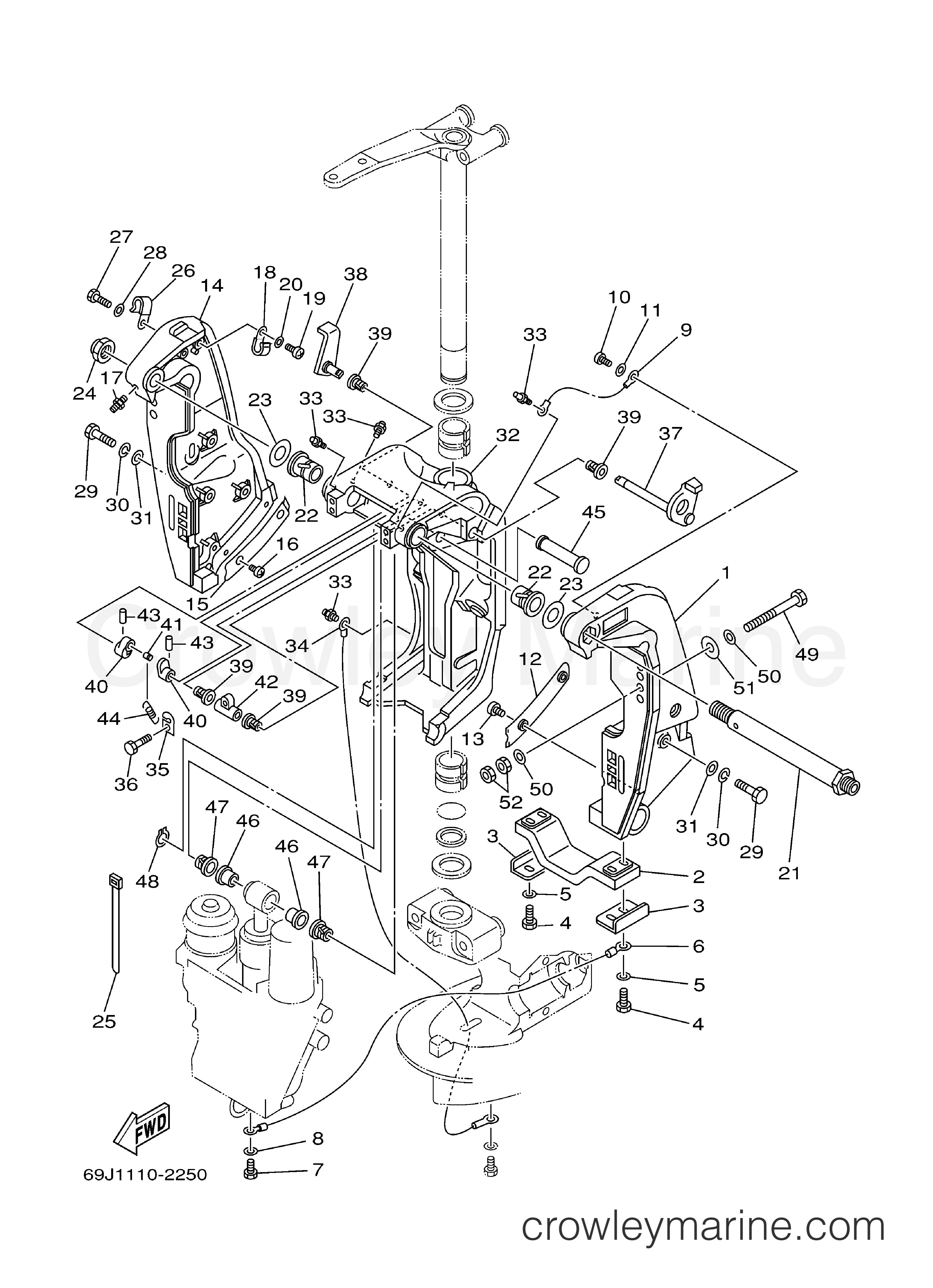 BRACKET 1 - 2003 Yamaha Outboard 225hp F225TXRB | Crowley Marine
