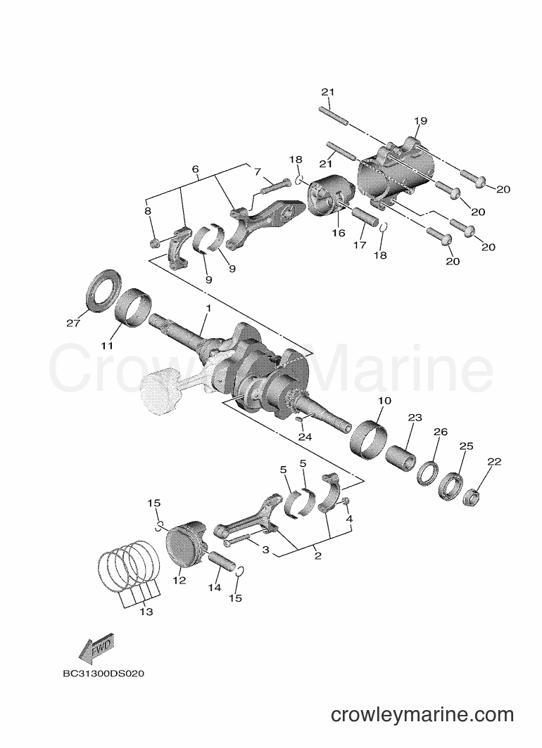 Yamaha Motors XP530D-A (BC34) [010] - CRANKSHAFT & PISTON