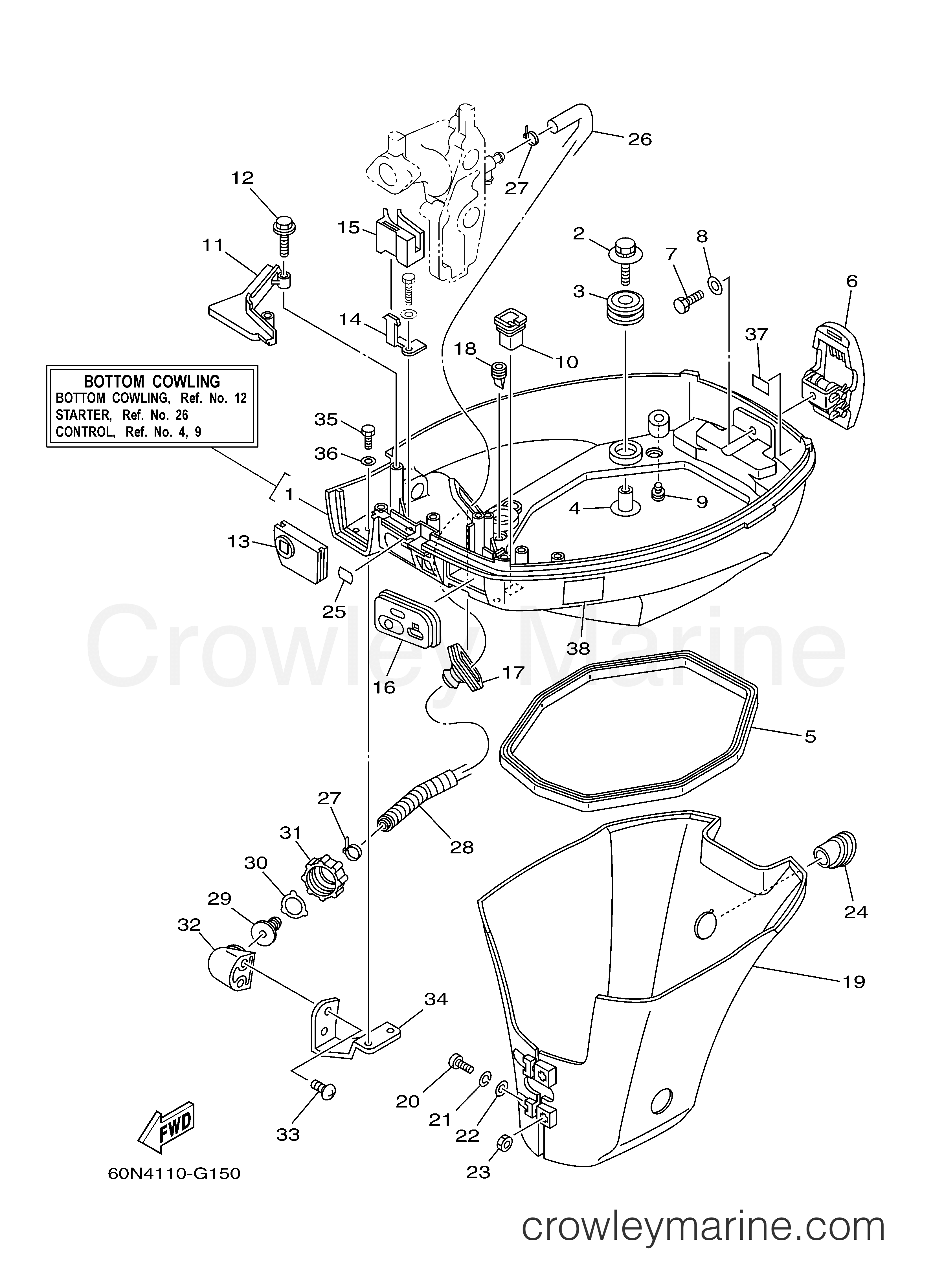 Yamaha Motors F6AMLH - BOTTOM COWLING